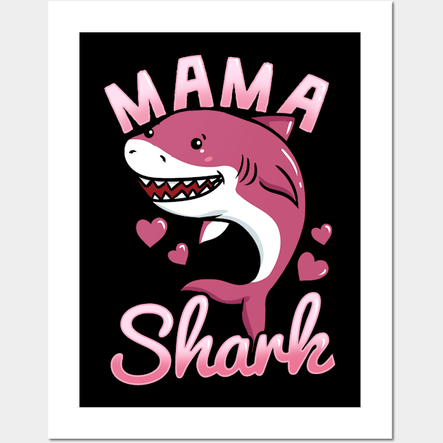 Mama Shark Wall Art by KAWAIITEE